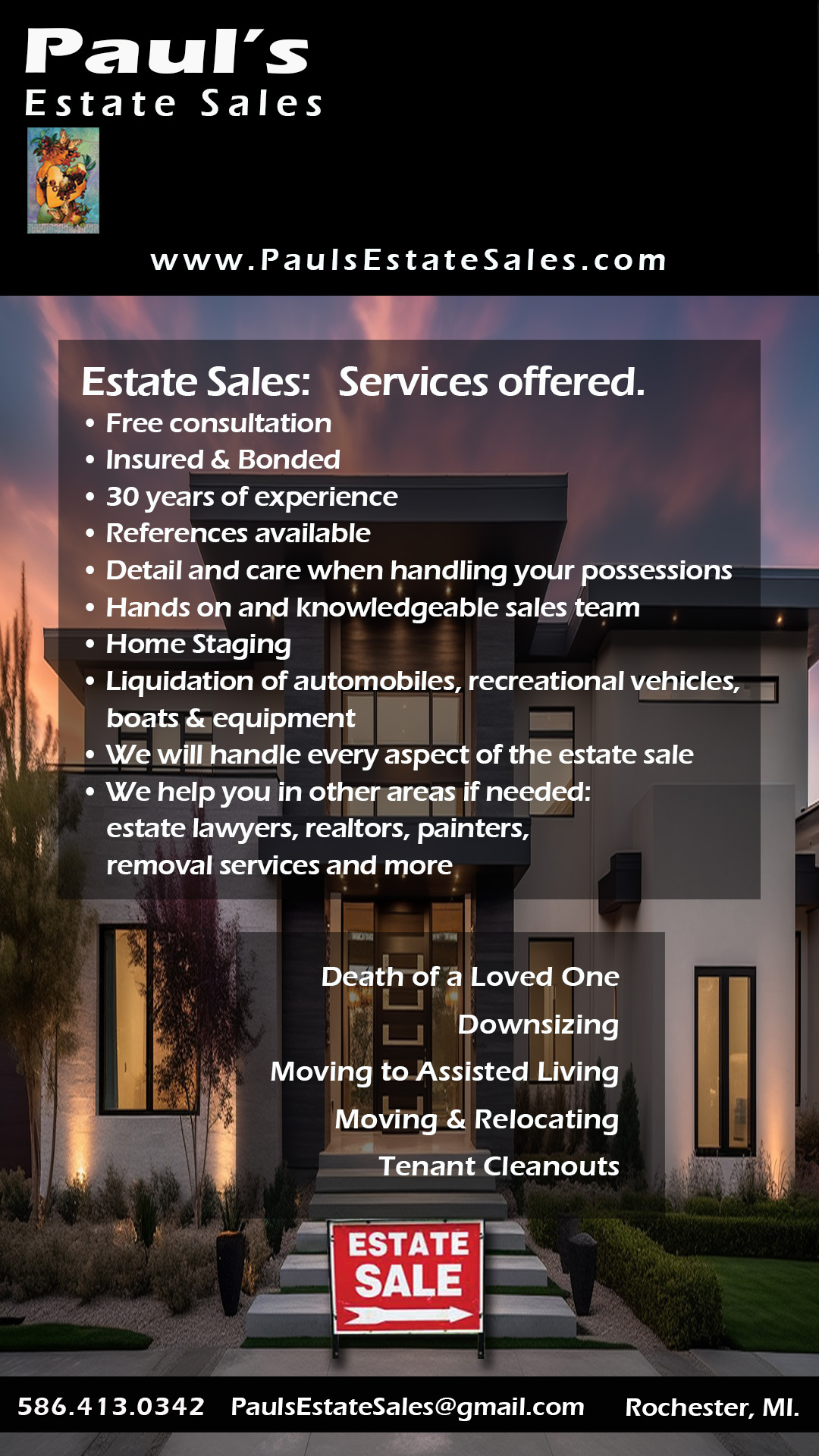 Paul's Estate Sales - Tel (586) 413-0342